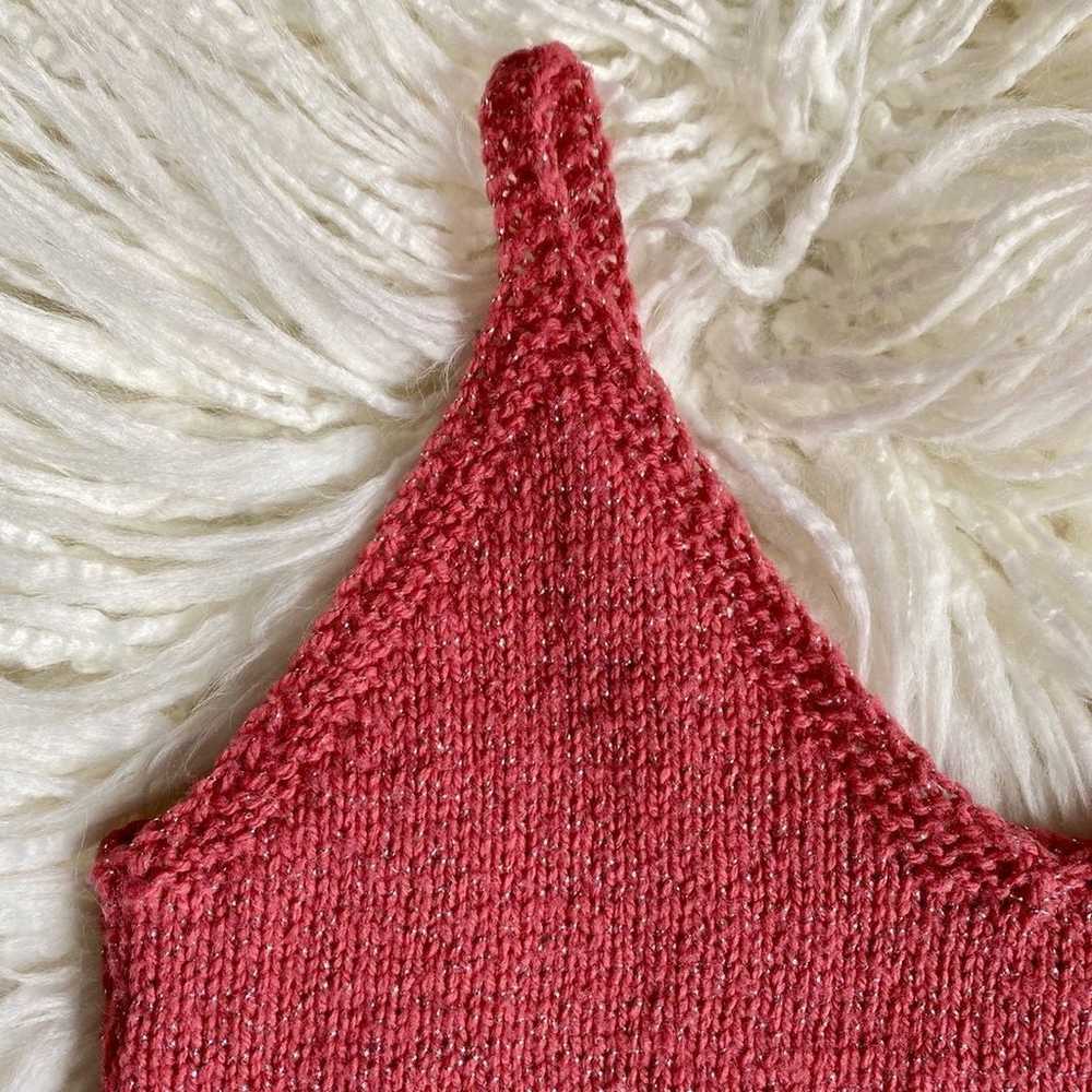 Vintage HandKnit Pink Sweater Tank Top - image 5