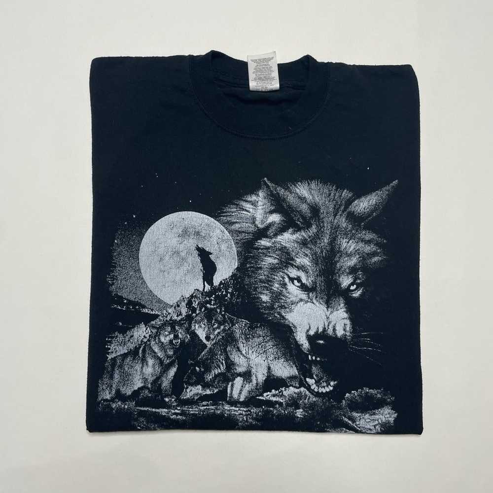 Vintage 90’s 3D Wolfs Nature T-shirt - image 1