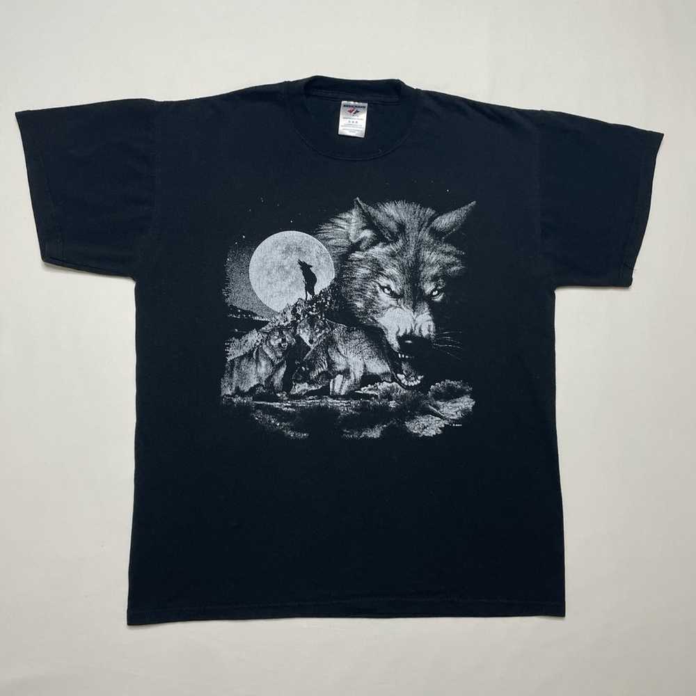 Vintage 90’s 3D Wolfs Nature T-shirt - image 2