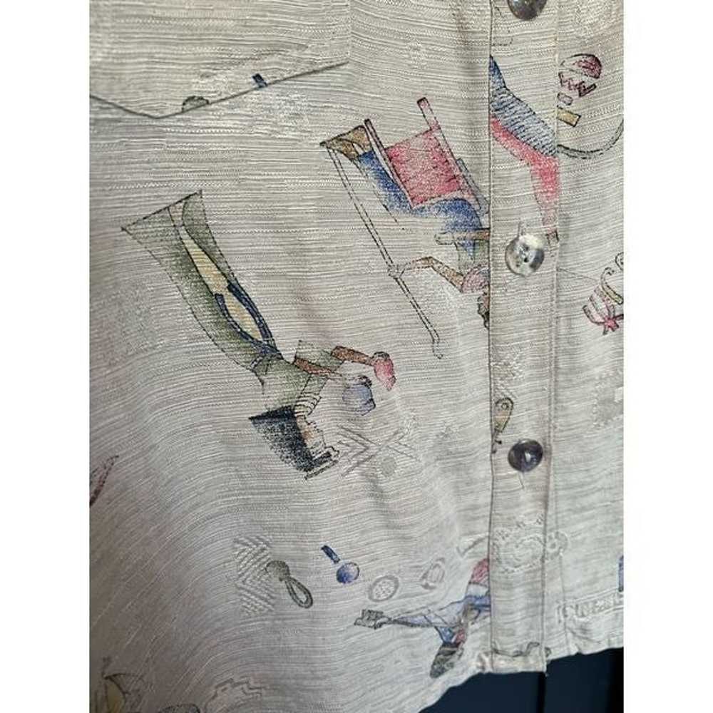Women's Vintage Chico's Design Silk Linen Egyptia… - image 7