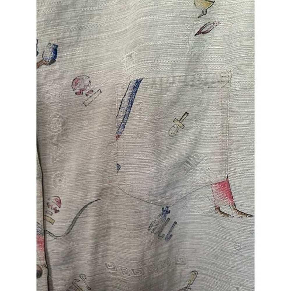 Women's Vintage Chico's Design Silk Linen Egyptia… - image 8