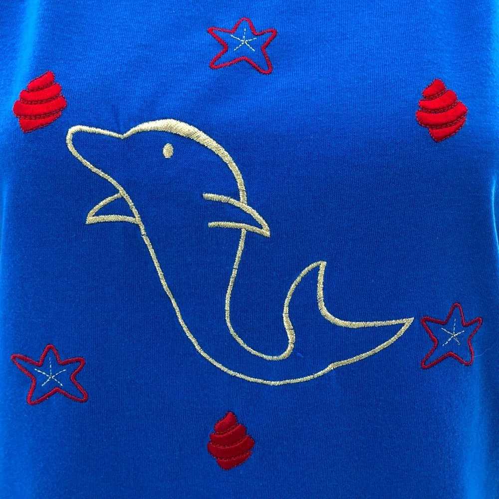 Crystal Kobe (L) VINTAGE 80's Blue Dolphin Sea Se… - image 3