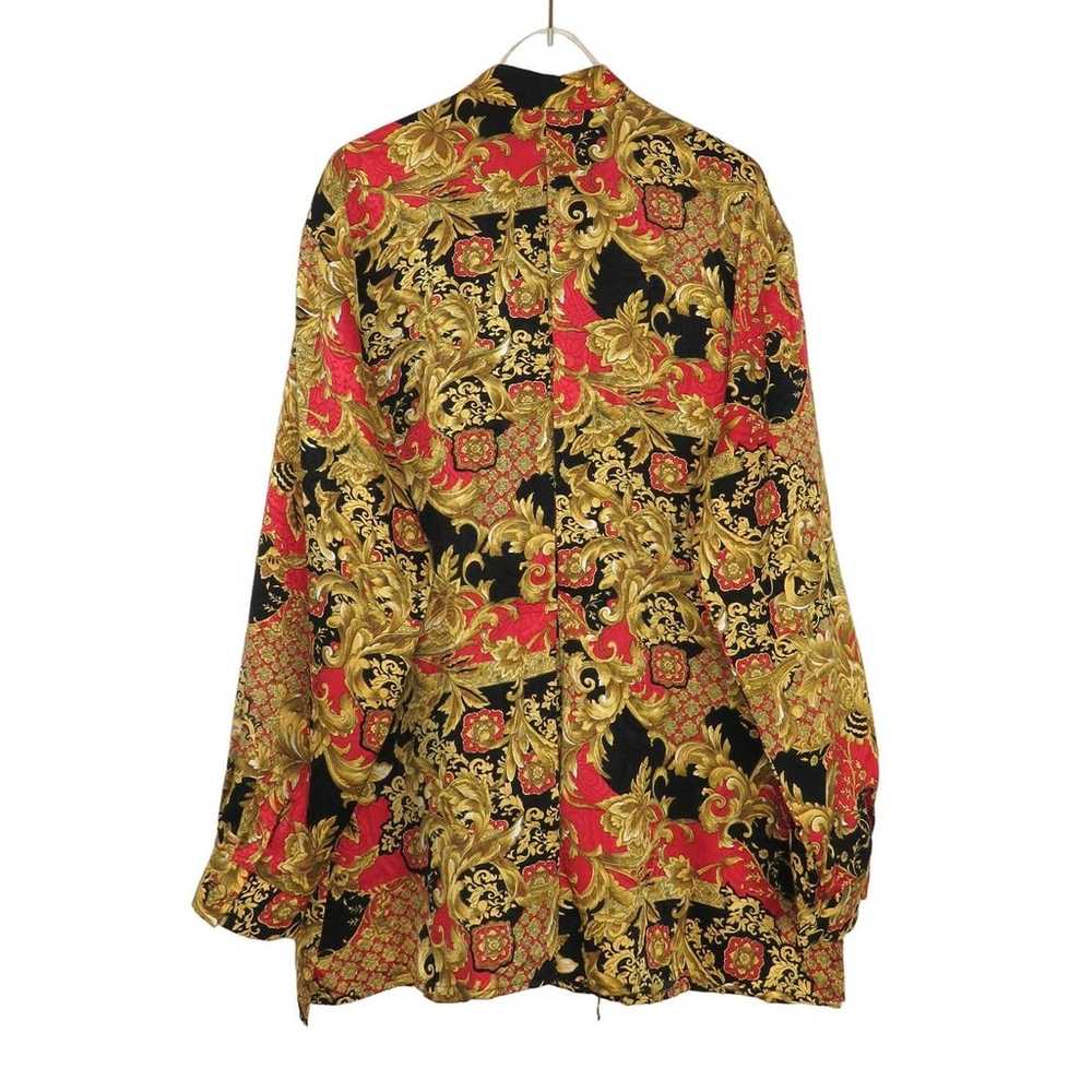 Tess Vintage Blouse Gold Black and Red Regal Butt… - image 4