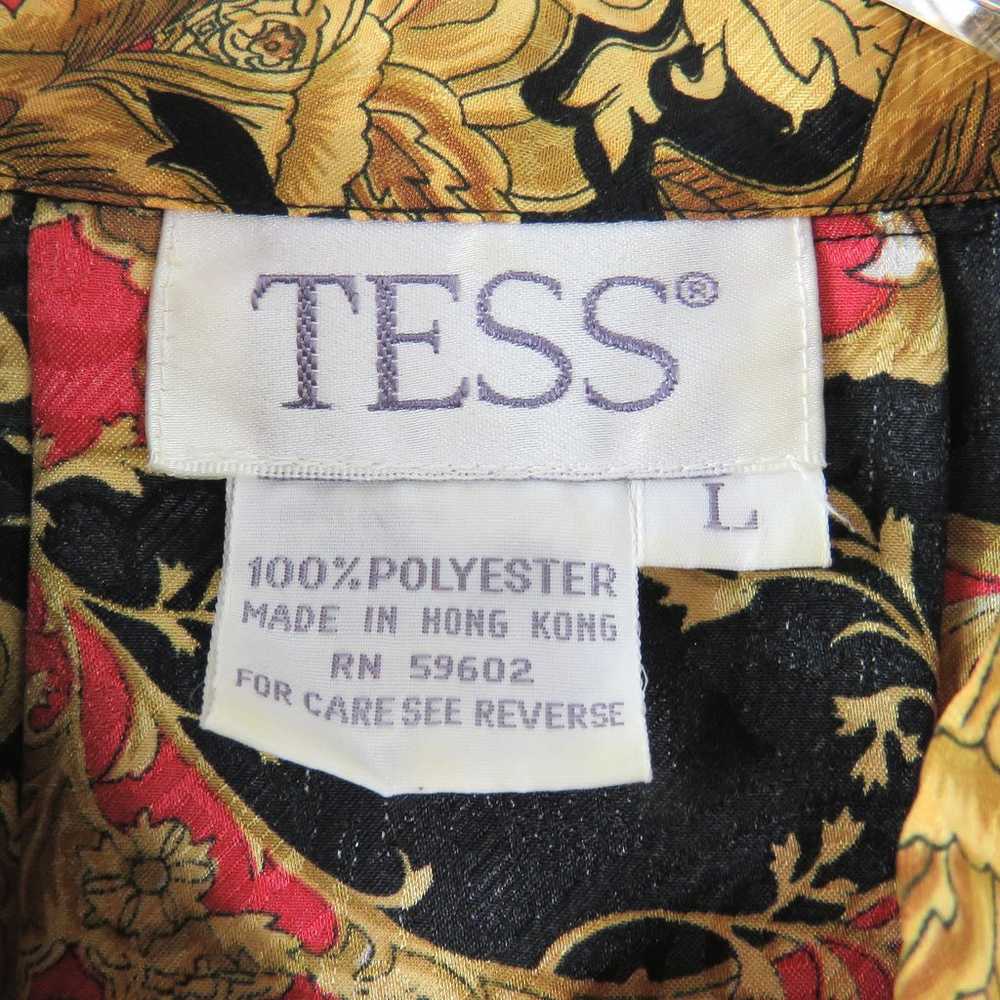 Tess Vintage Blouse Gold Black and Red Regal Butt… - image 5