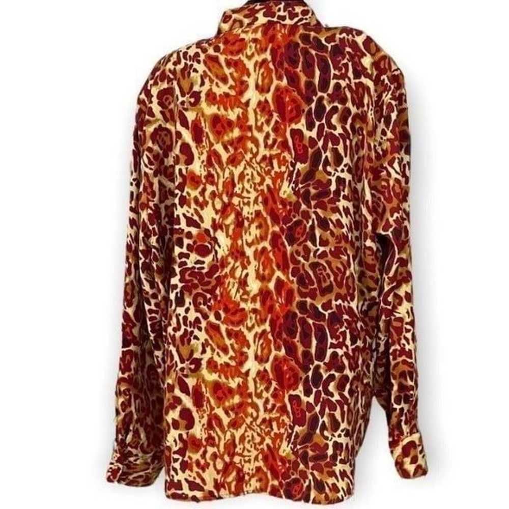 Multicolored Animal Print Long Sleeve Button Fron… - image 10