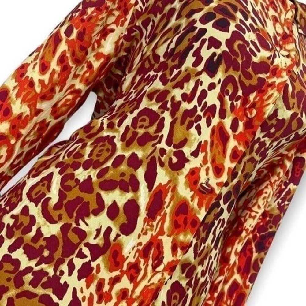 Multicolored Animal Print Long Sleeve Button Fron… - image 6