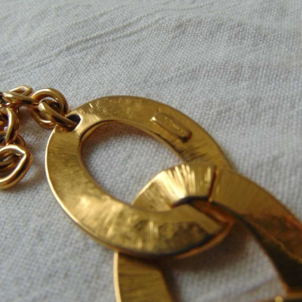vintage Monet signed large gold loop chain neckla… - image 4