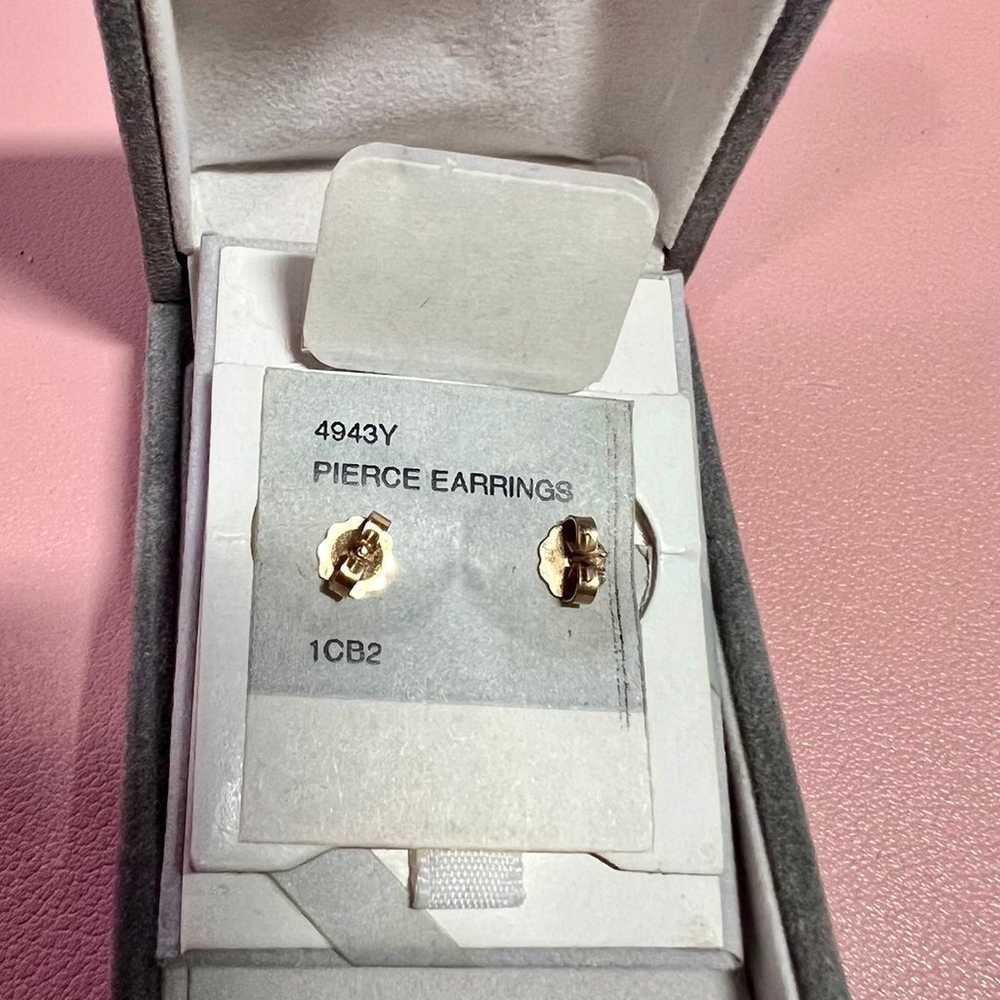 Vintage Krementz 14K Gold Earrings posts In Origi… - image 4