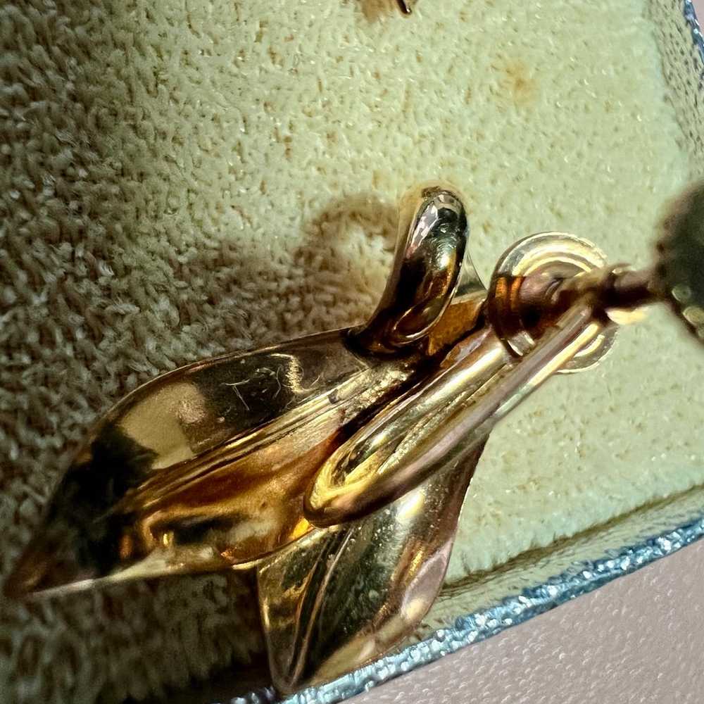 Vintage Krementz 14K Gold Earrings posts In Origi… - image 6