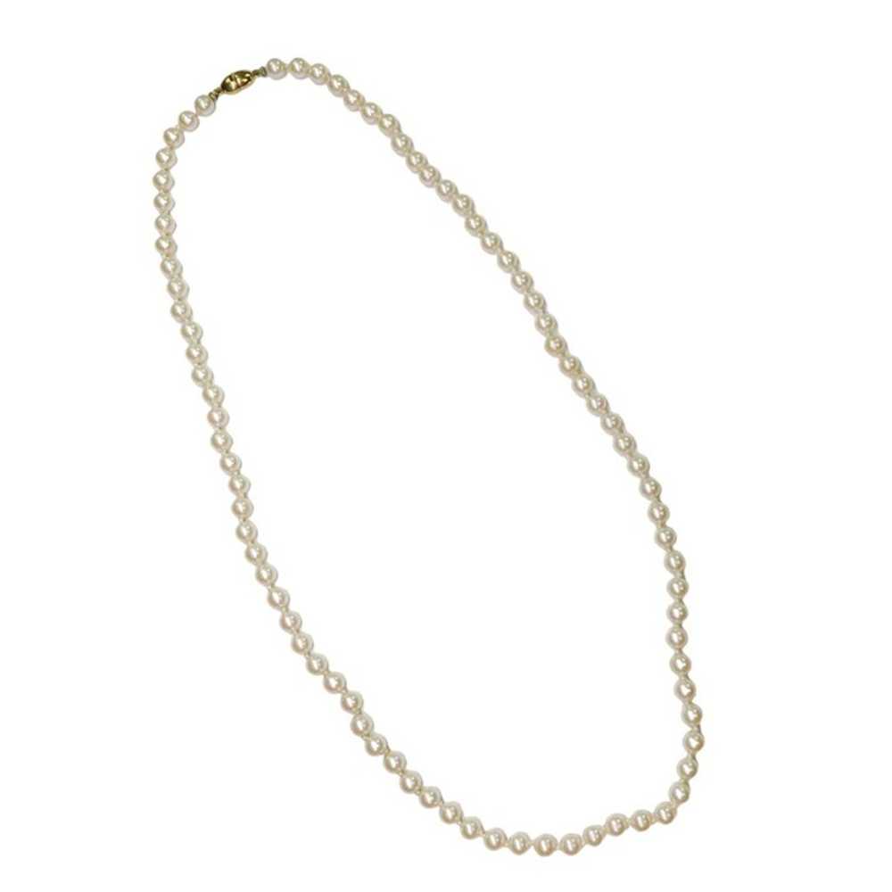 1980s Vintage Monet Pearl Necklace Gold Accents - image 2