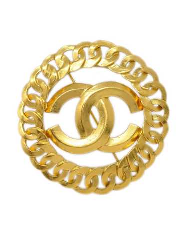 CHANEL Pre-Owned 1996 Medallion gold-plated brooch - image 1