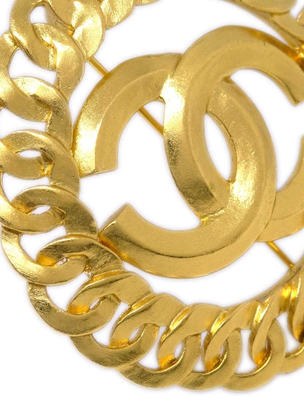 CHANEL Pre-Owned 1996 Medallion gold-plated brooch - image 2