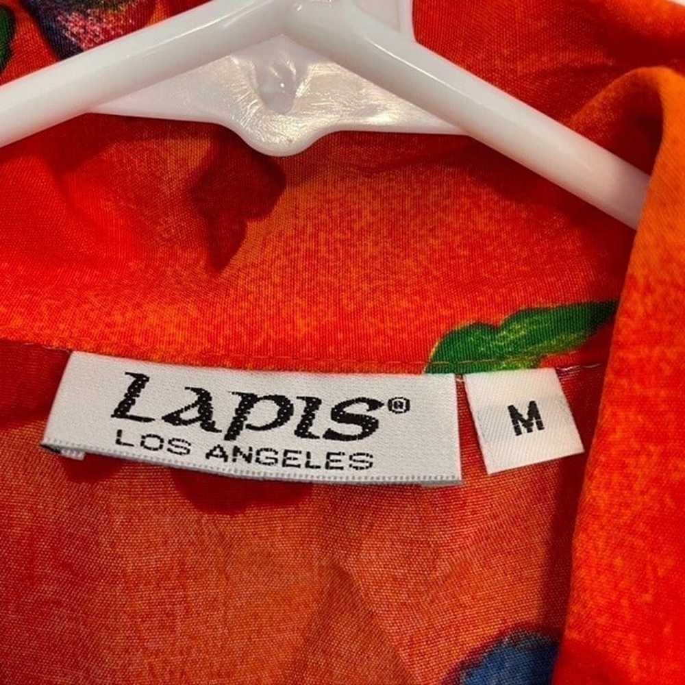 VINTAGE VTG LAPIS LOS ANGELES Orange Floral Butto… - image 4