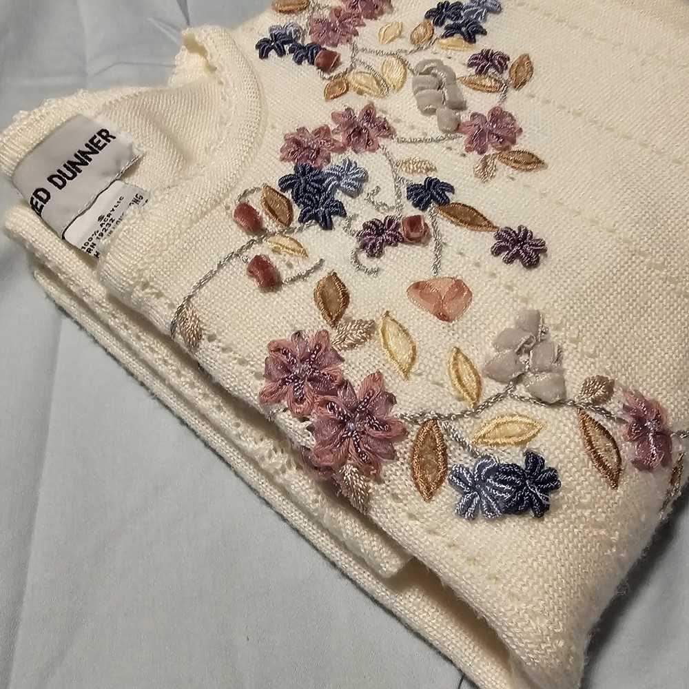 Ribbon Embroidered Sweater by Alfred Dunner Vinta… - image 2