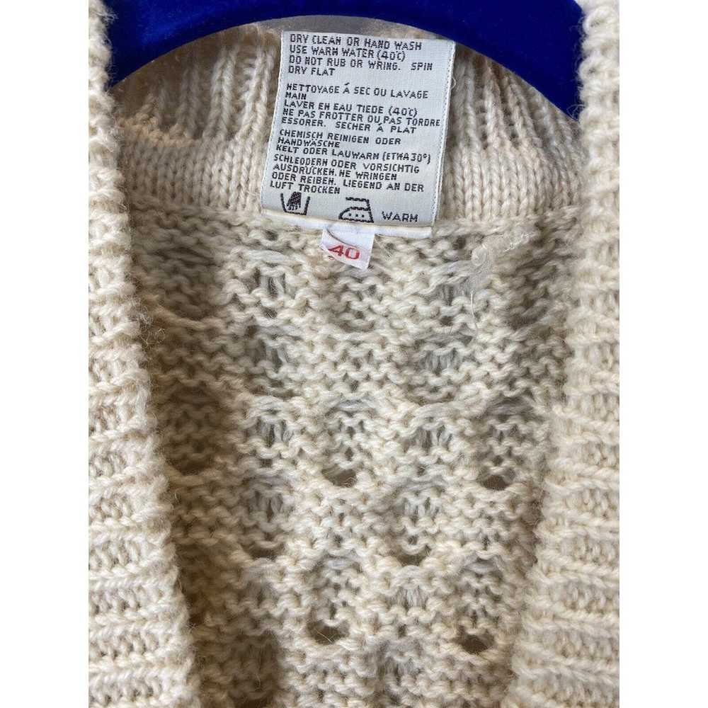 Vintage Aran Sweater Wool Irish Cableknit Long Ve… - image 2
