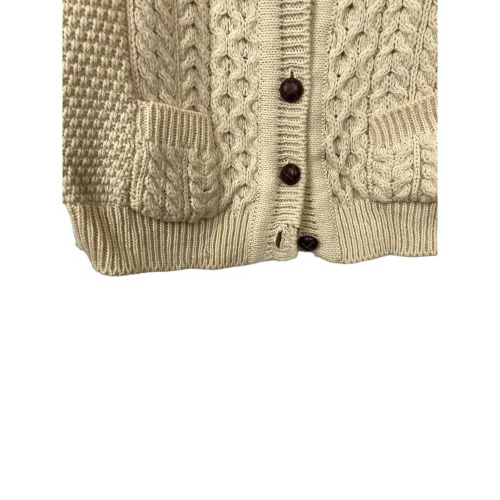 Vintage Aran Sweater Wool Irish Cableknit Long Ve… - image 7