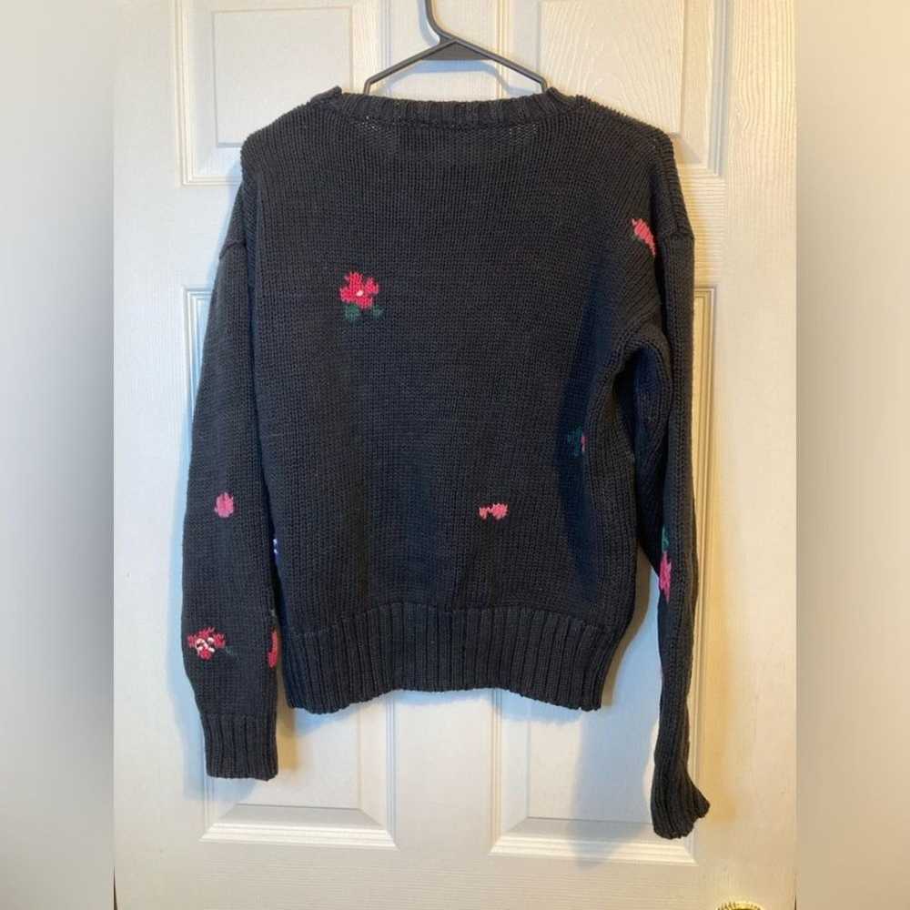 Vintage Pierre Cardin Floral Knit Crewneck Sweater - image 3