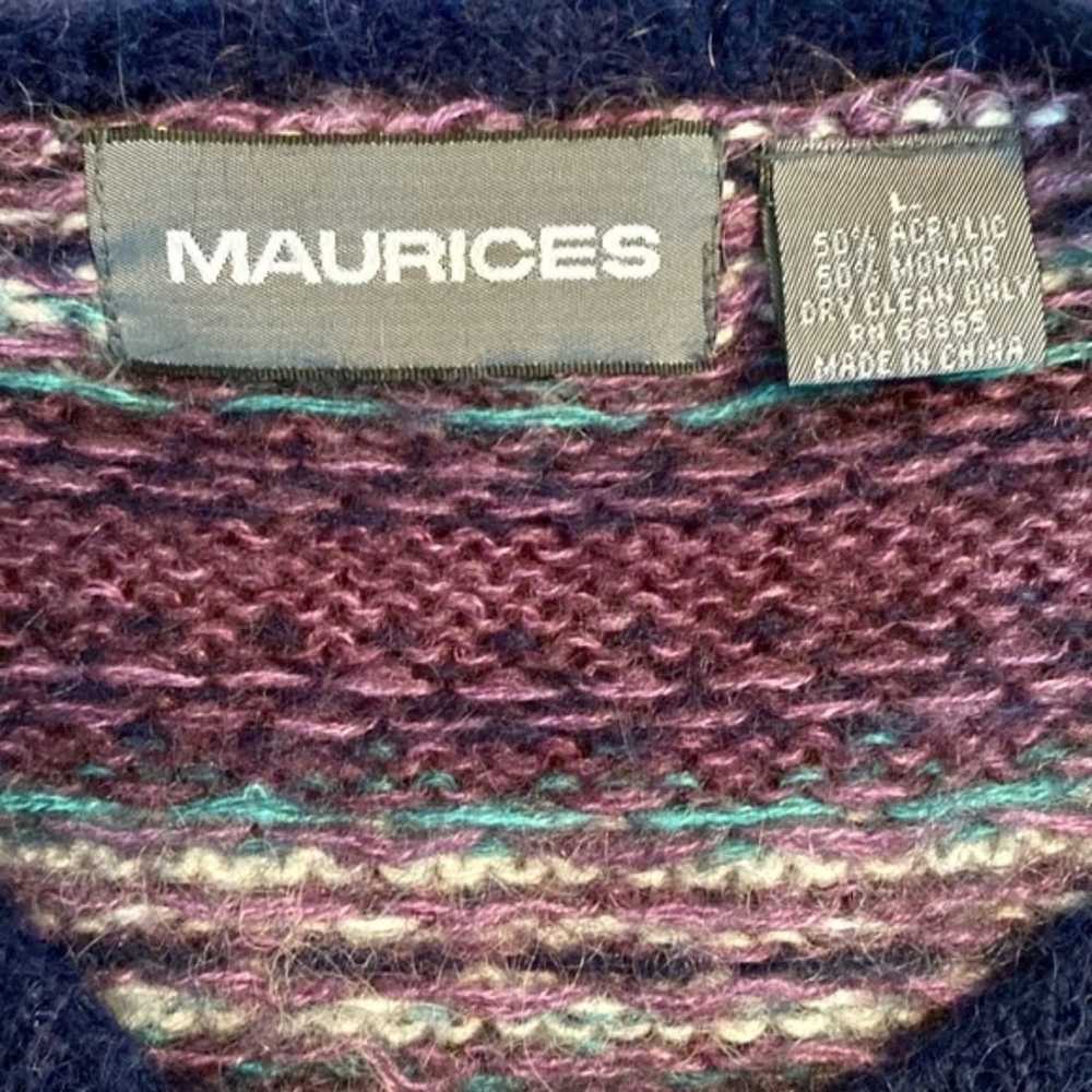 Maurices • Mixed Pattern Mohair Blend Button Up C… - image 8