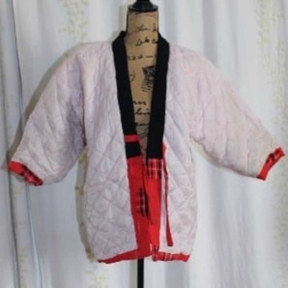 Vintage Japanese Quilted Padded Hanten Kimono Jac… - image 3