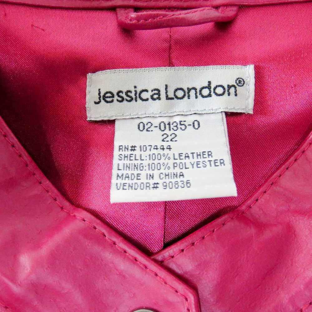 1990s Vintage Jessica London Hot Pink Leather Jac… - image 5