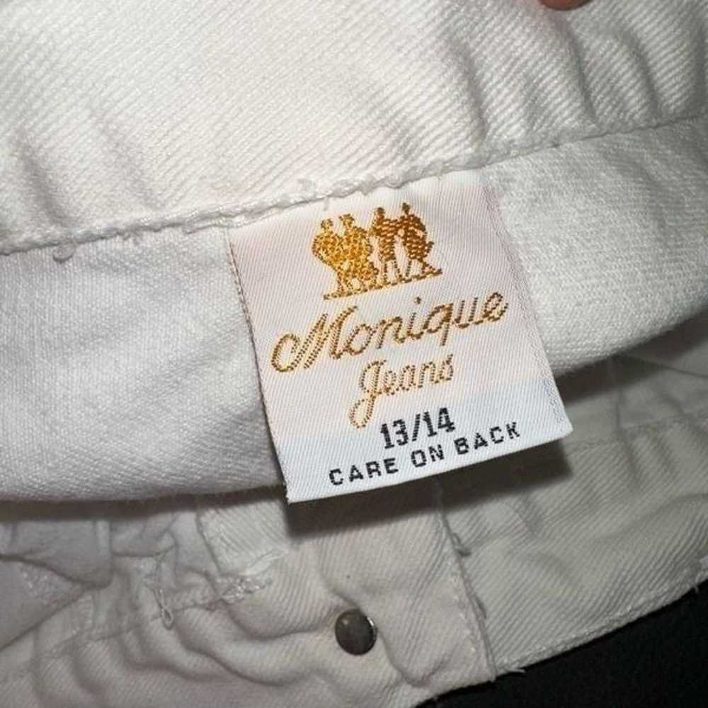Monique Jeans Womens 13/14 Vintage White Brooch E… - image 7