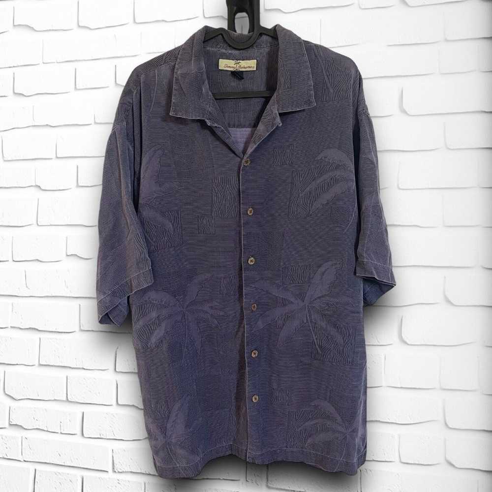 Tommy Bahama Mens Gray Palm Trees 100% Silk Butto… - image 1