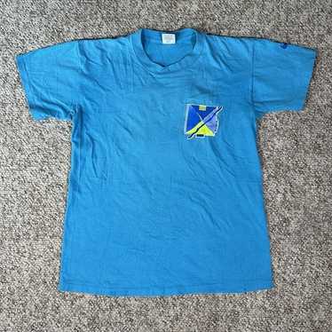 Vintage 90s Nike Blue Geometric Abstract Graphic … - image 1