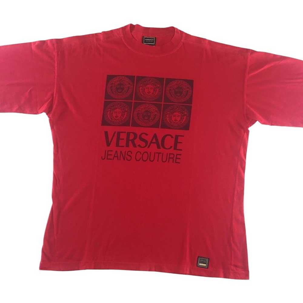 Vintage 90’s Versace Jeans Couture Designer Tee S… - image 1