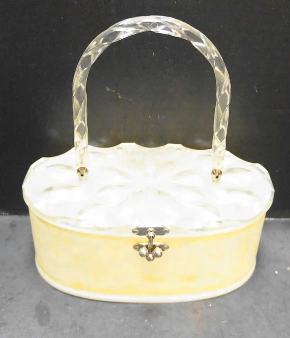 Charles S Kahn Carved Lucite Oval Purse Handbag C… - image 2