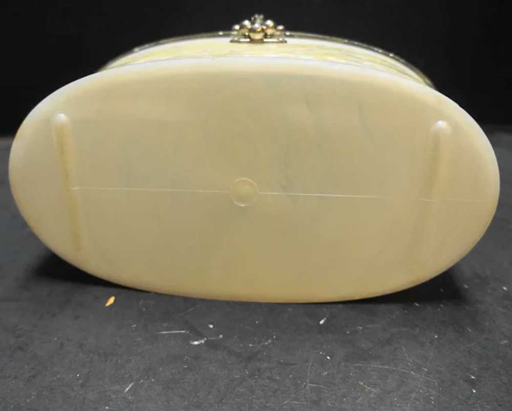 Charles S Kahn Carved Lucite Oval Purse Handbag C… - image 6