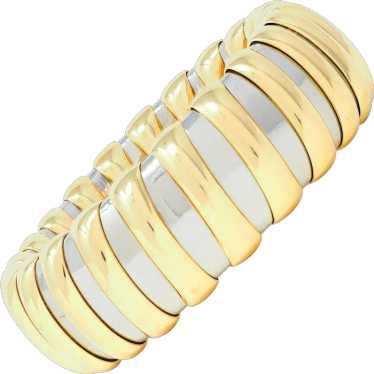 Bulgari 1990s 18 Karat Yellow Gold Stainless Stee… - image 1