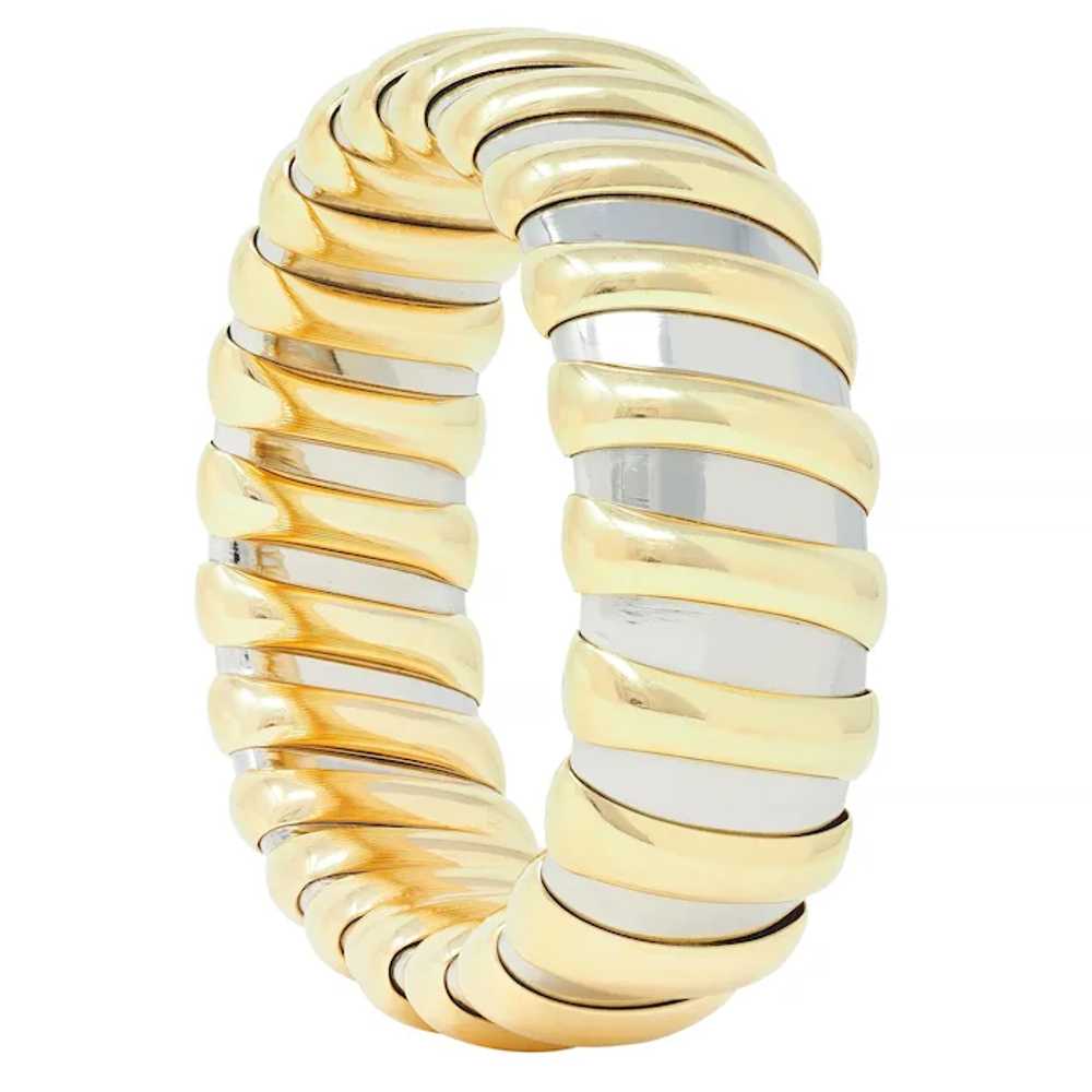 Bulgari 1990s 18 Karat Yellow Gold Stainless Stee… - image 5