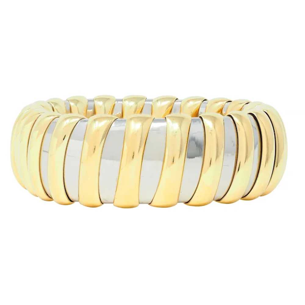 Bulgari 1990s 18 Karat Yellow Gold Stainless Stee… - image 6