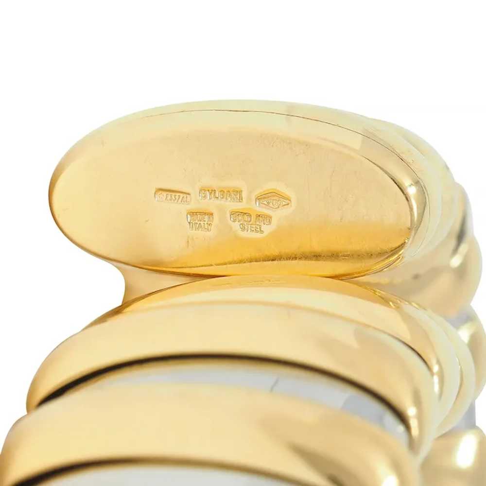 Bulgari 1990s 18 Karat Yellow Gold Stainless Stee… - image 7