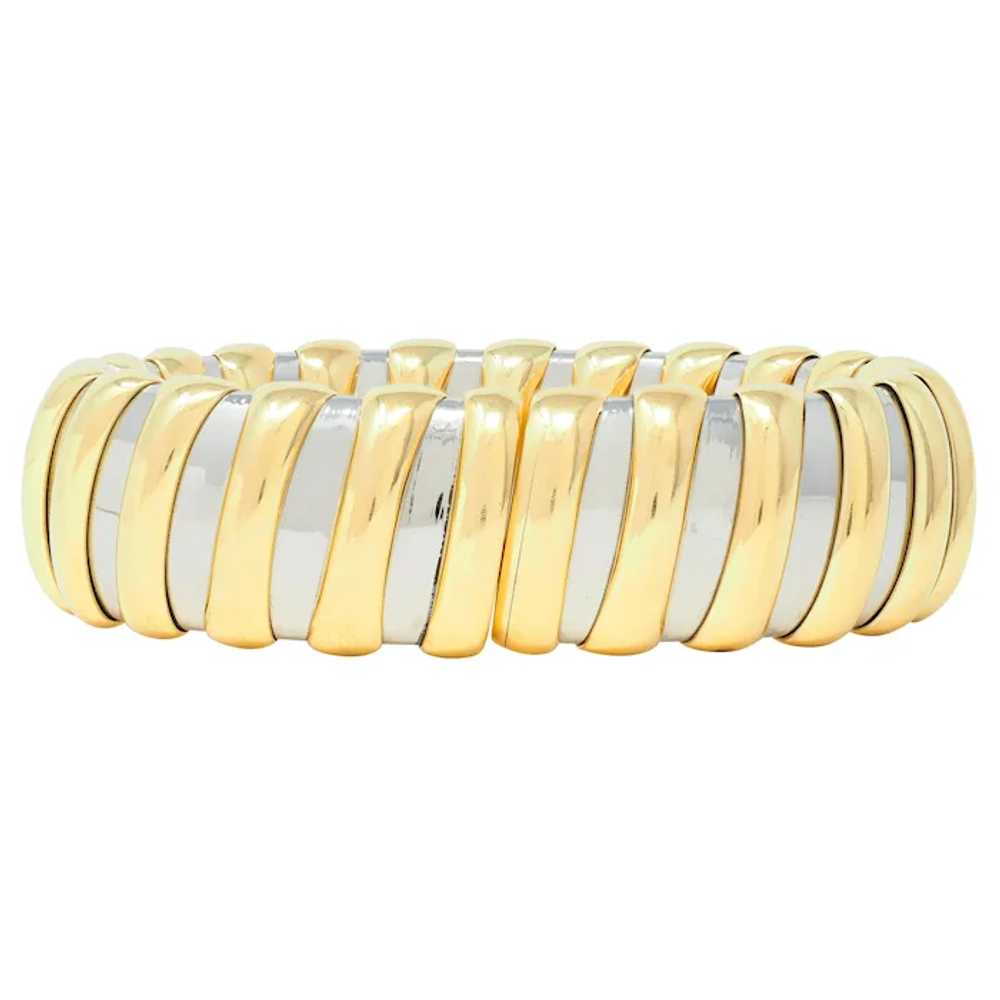 Bulgari 1990s 18 Karat Yellow Gold Stainless Stee… - image 9