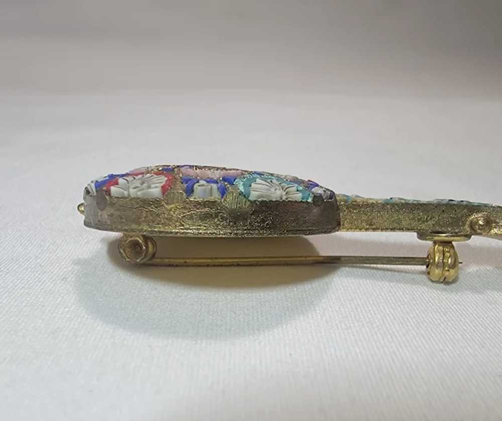 Micromosaic musical instrument brooch - image 11