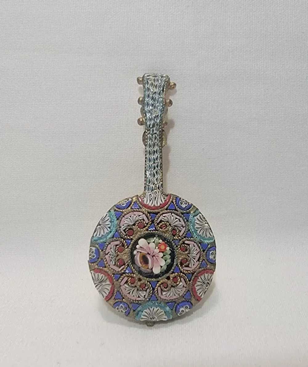 Micromosaic musical instrument brooch - image 4