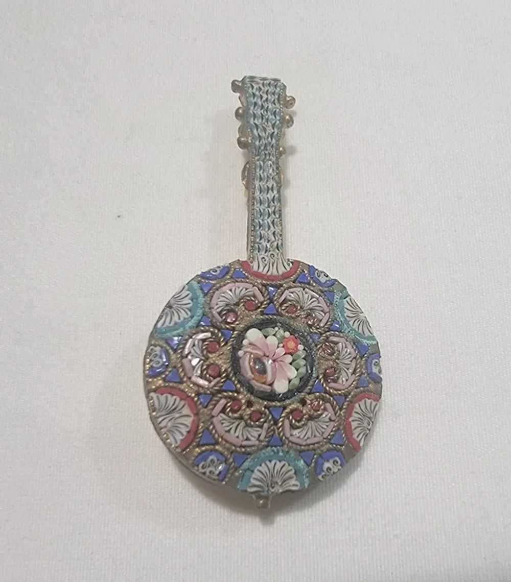 Micromosaic musical instrument brooch - image 5