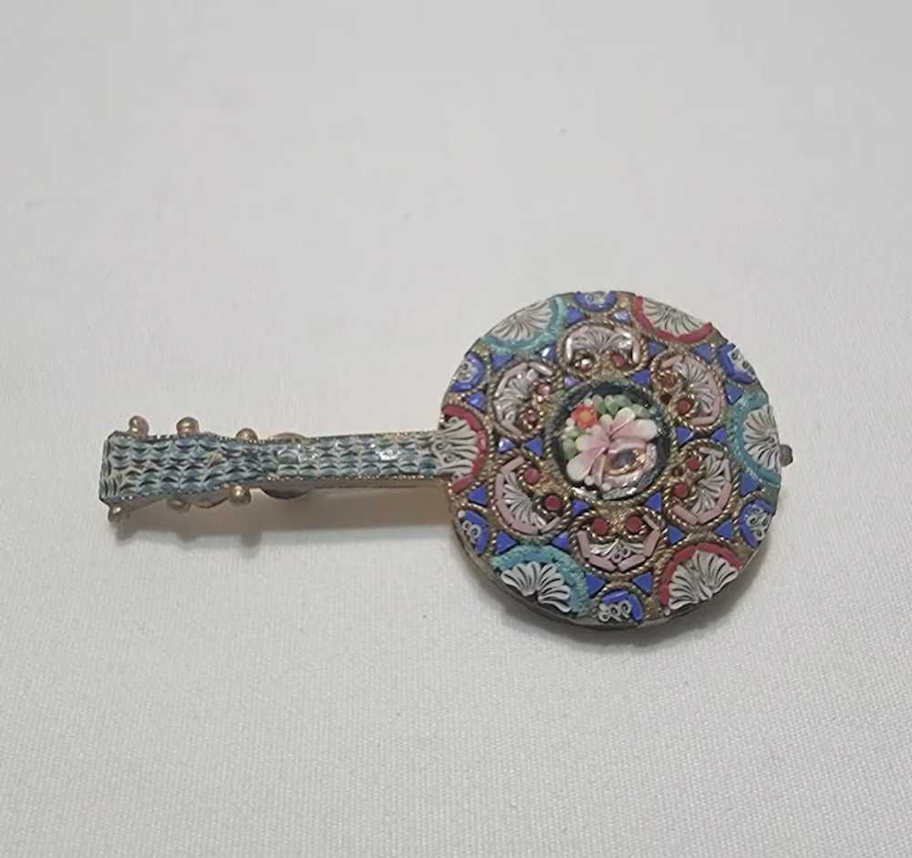 Micromosaic musical instrument brooch - image 6