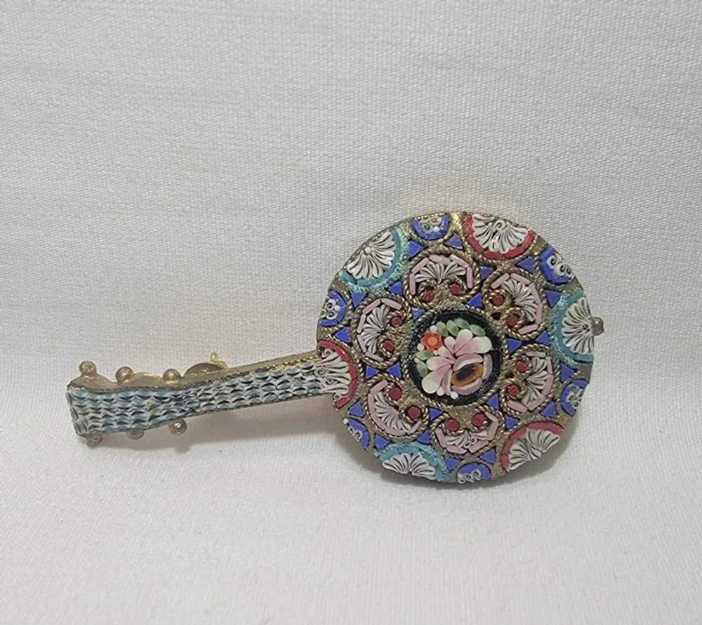 Micromosaic musical instrument brooch - image 7