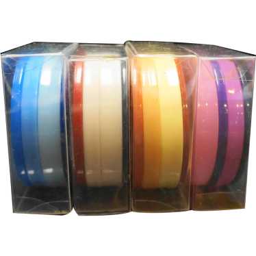 Colorful Lucite Bangle Bracelet Stacks Set of 4 - image 1