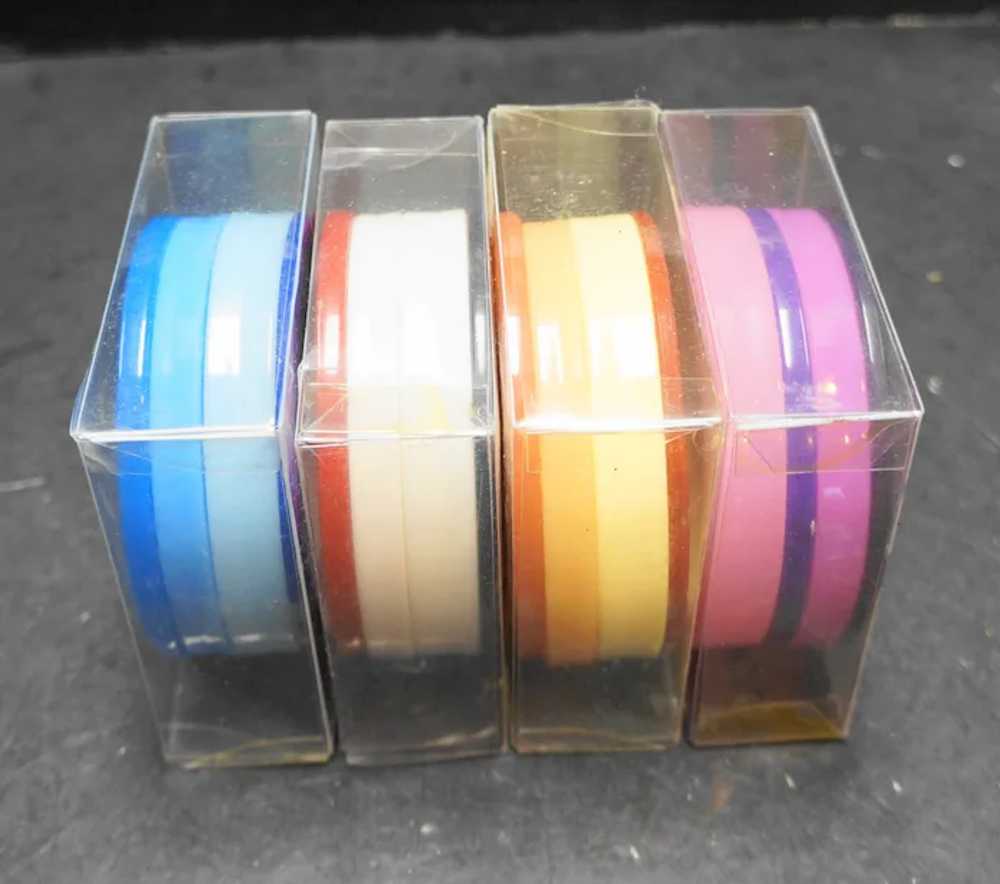 Colorful Lucite Bangle Bracelet Stacks Set of 4 - image 2