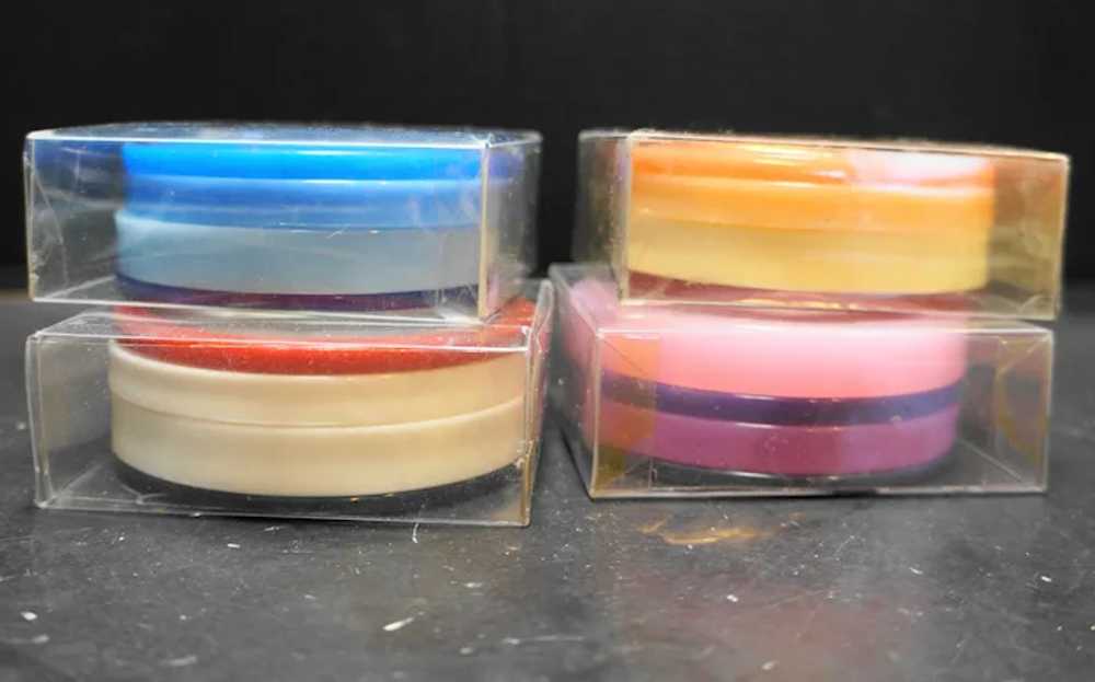 Colorful Lucite Bangle Bracelet Stacks Set of 4 - image 3