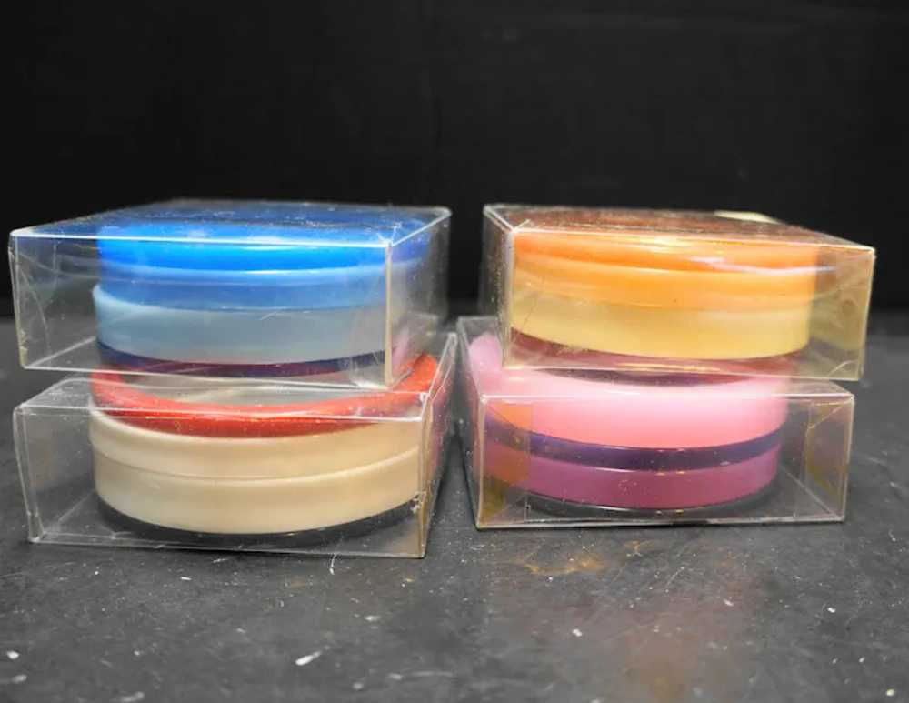 Colorful Lucite Bangle Bracelet Stacks Set of 4 - image 4