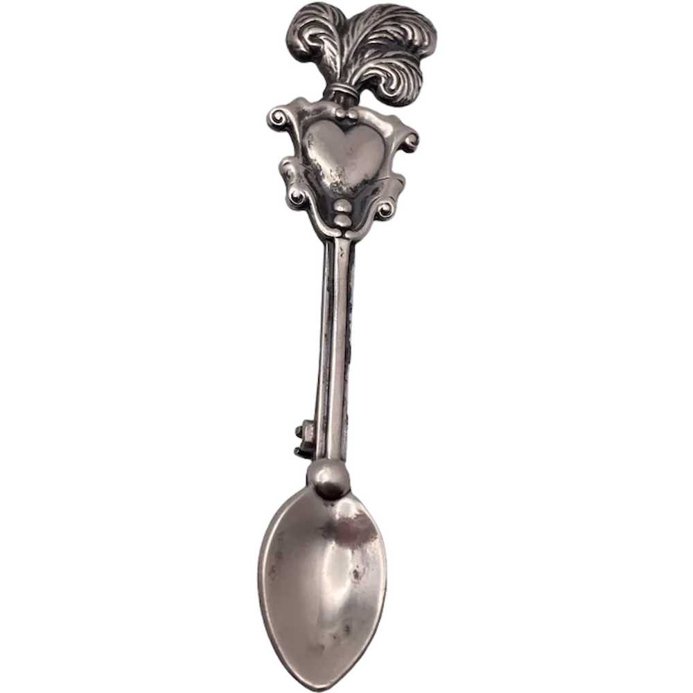 Antique Miniature Sterling Silver Spoon Pin - image 1