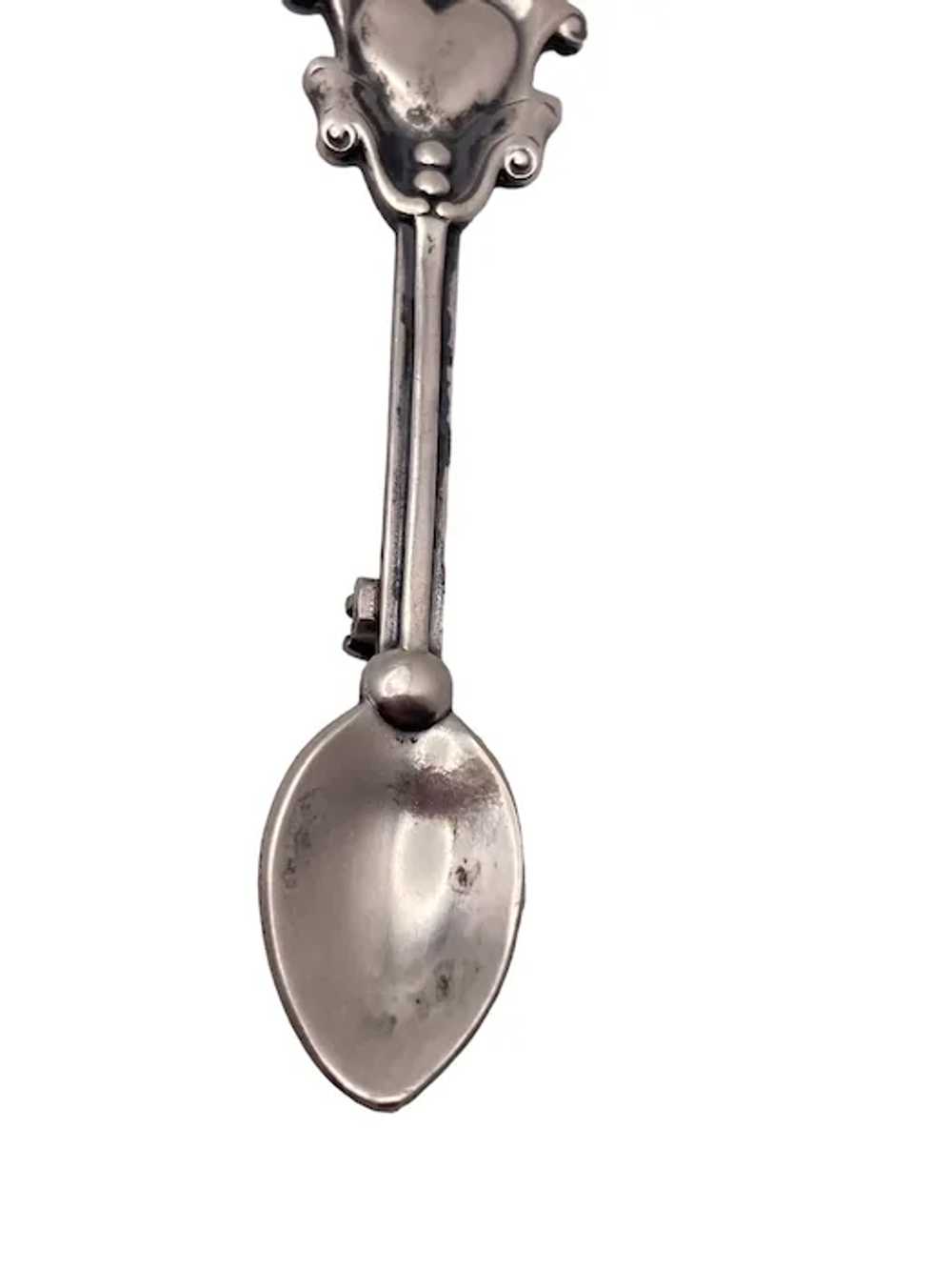 Antique Miniature Sterling Silver Spoon Pin - image 2