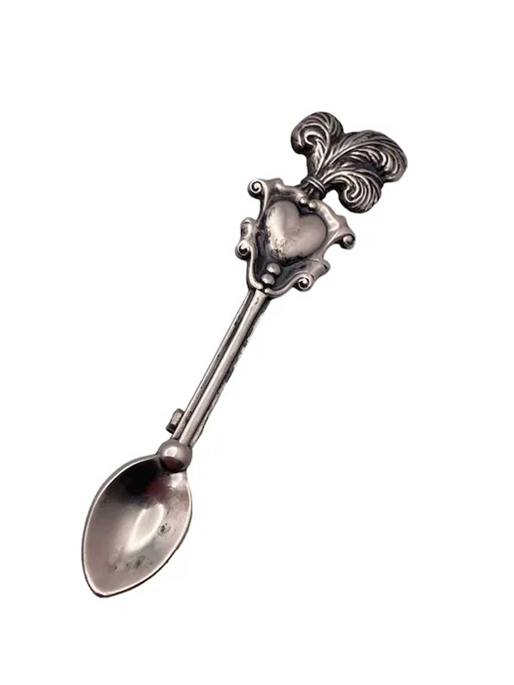 Antique Miniature Sterling Silver Spoon Pin - image 5