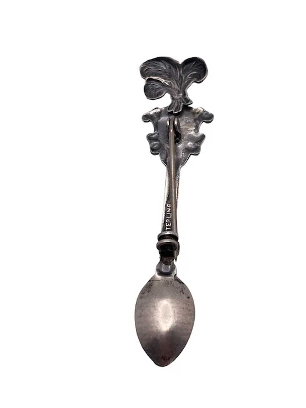 Antique Miniature Sterling Silver Spoon Pin - image 7