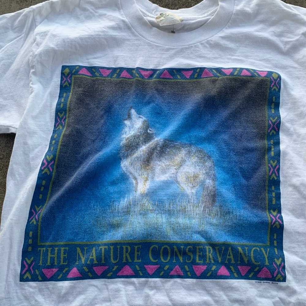 Vintage 1993 wolf tee The Nature Conservancy Large - image 3