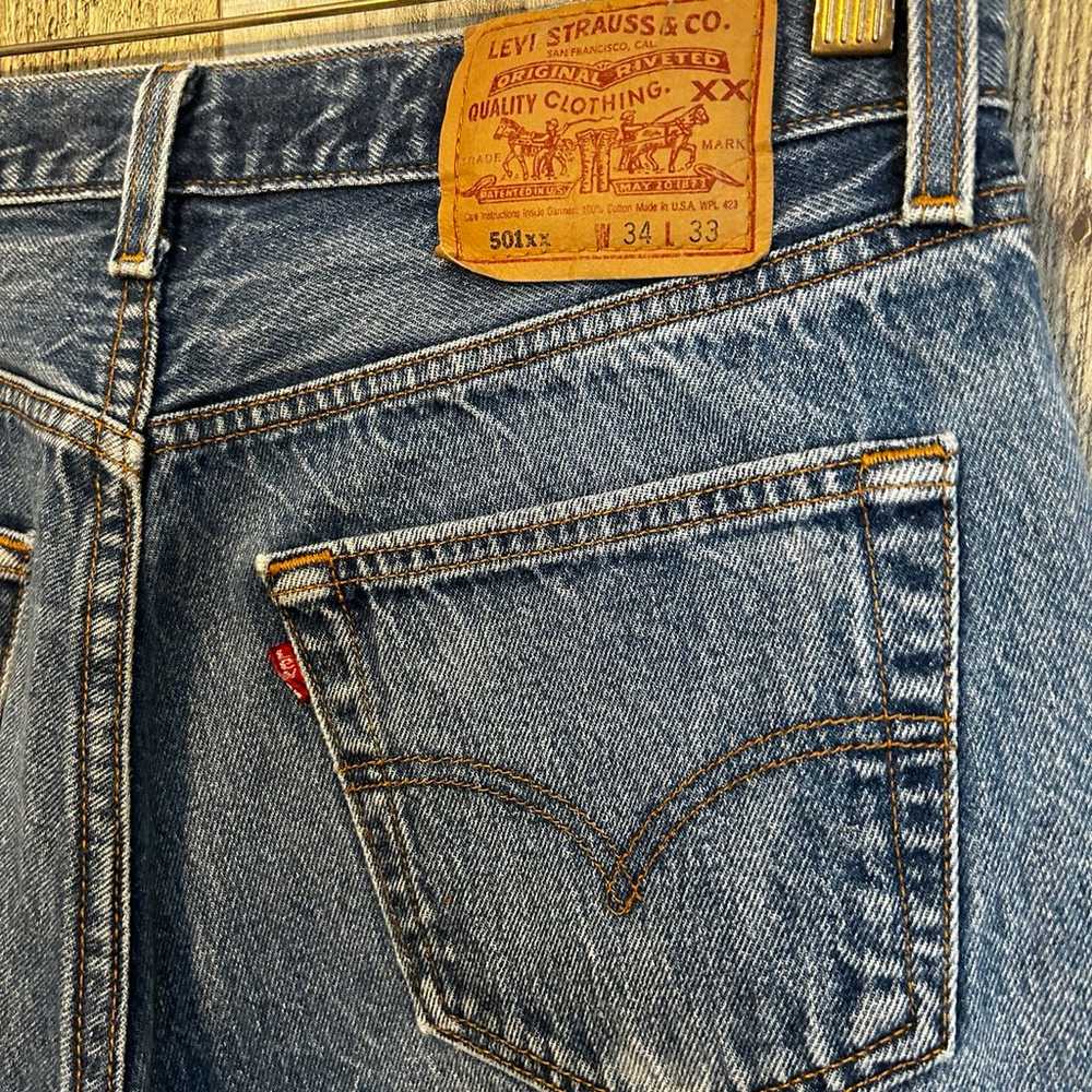 Vintage 90s Levi’s 501XX Jeans Faded Distressed U… - image 6